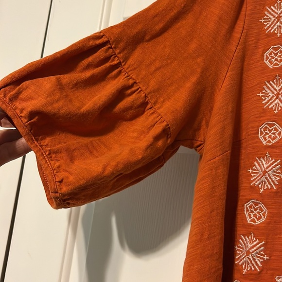 Easel orange Aztec embroidered top - Picture 3 of 4